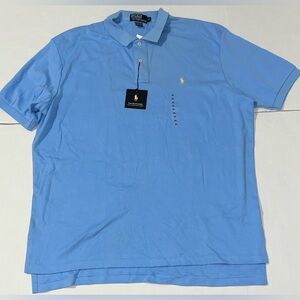 Vintage 90s Polo Ralph Lauren Classic Polo Shirt Xl Light Blue Yellow Pony